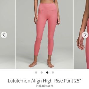Lululemon align leggings size 8 pink blossom